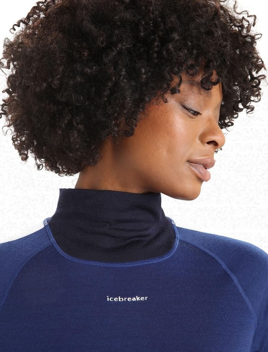 Midnight Navy / Royal Navy Women's Icebreaker Merino 200 Sonebula Long Sleeve High Neck Thermal Top Base Layers | USA 1857ILHS